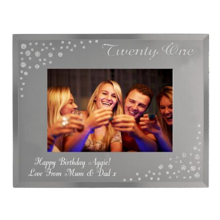 Personalised Twenty One Diamante 6x4 Glass Photo Frame: 3 - Photo Frames By Gift Moments