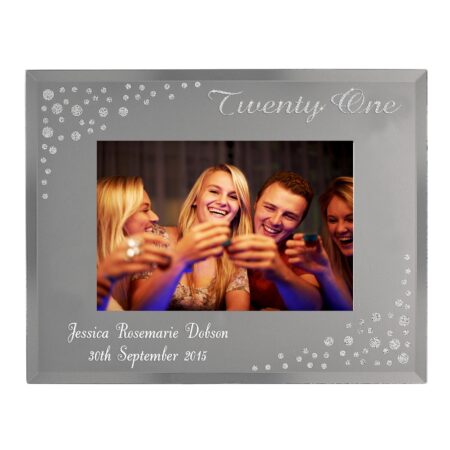 Personalised Twenty One Diamante 6x4 Glass Photo Frame: 4 - Photo Frames By Gift Moments