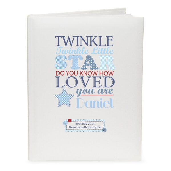 Personalised Twinkle Boys Traditional Photo Album: 2 - Photo Albums By Gift Moments