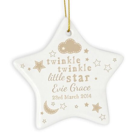 Personalised Twinkle Twinkle Ceramic Star Decoration: 2 - Decorations By Gift Moments