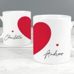 Personalised Two Hearts Mug Set: 1 - Mugs By Gift Moments