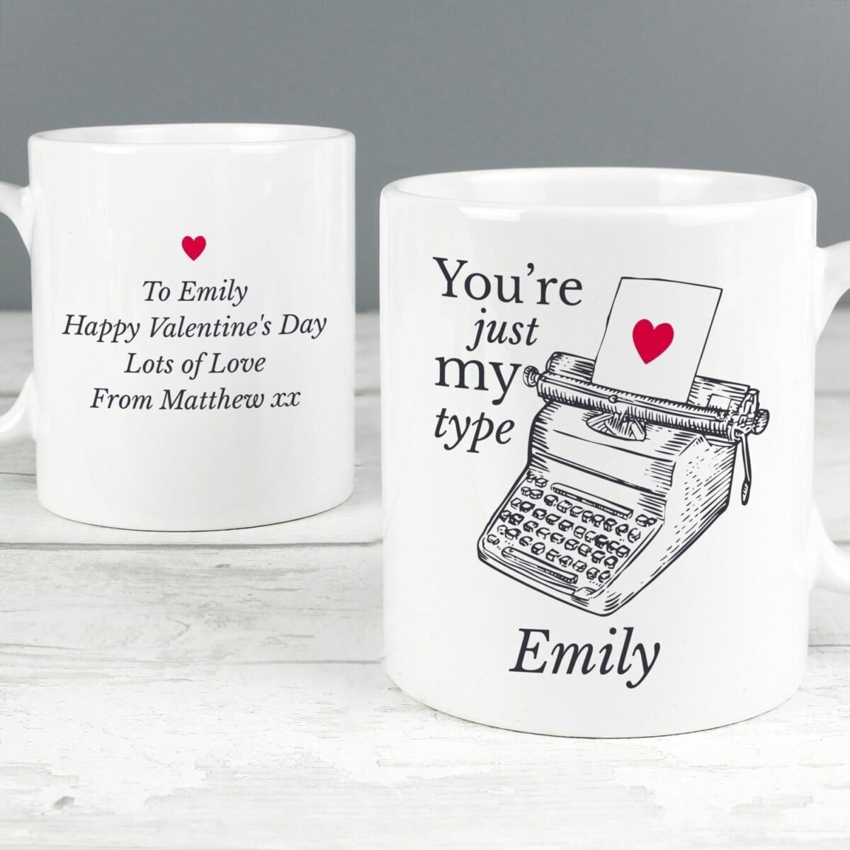 Personalised Just My Type Valentines Mug: 1 - Mugs By Gift Moments