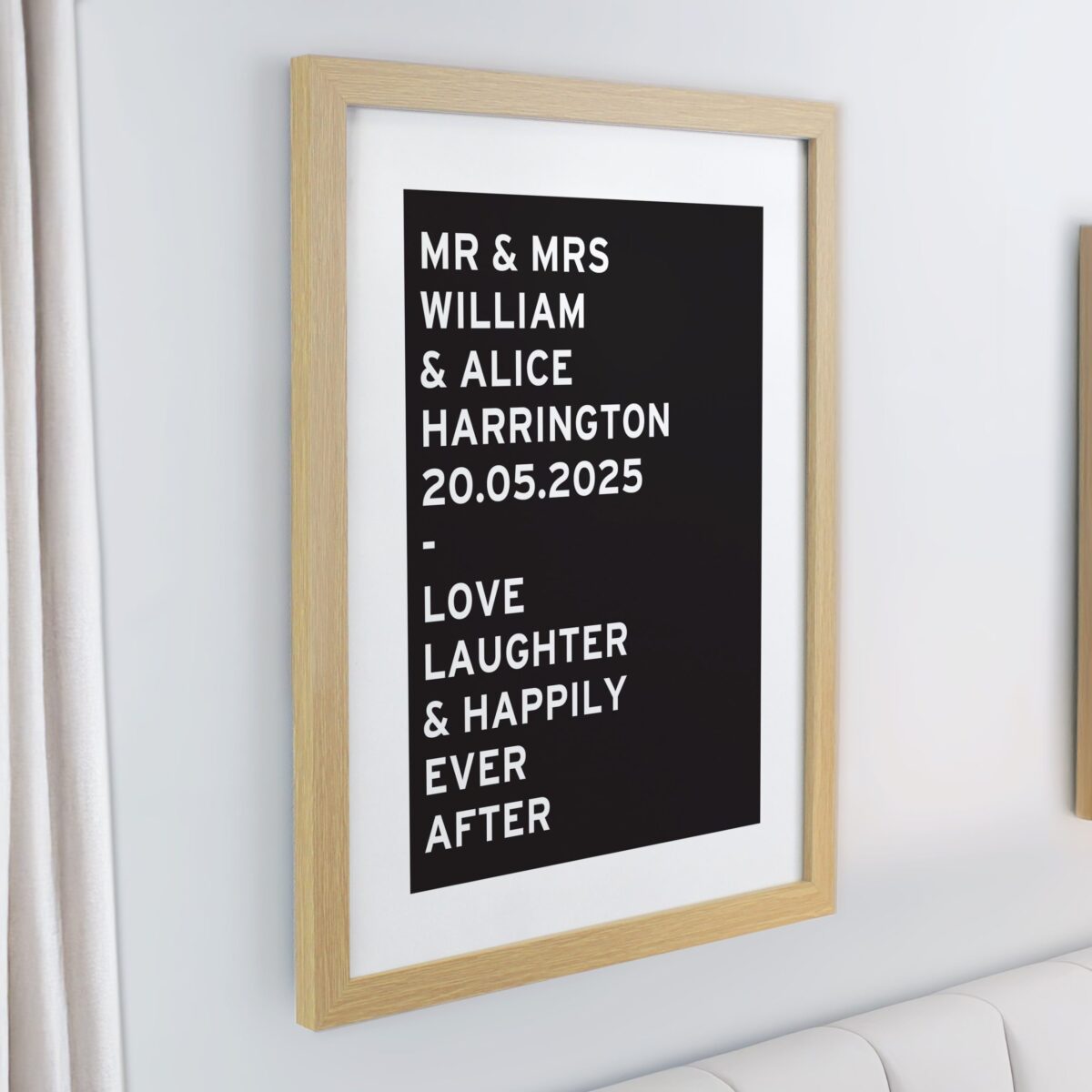 Personalised typography framed prints