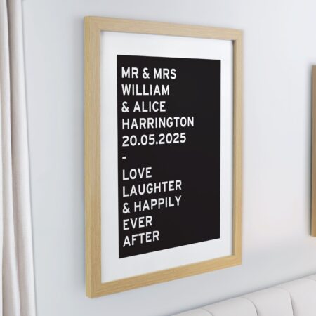 Personalised typography framed prints