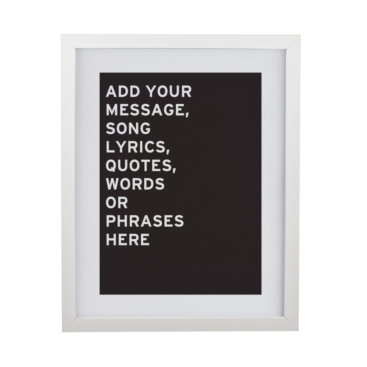 Personalised typography framed prints
