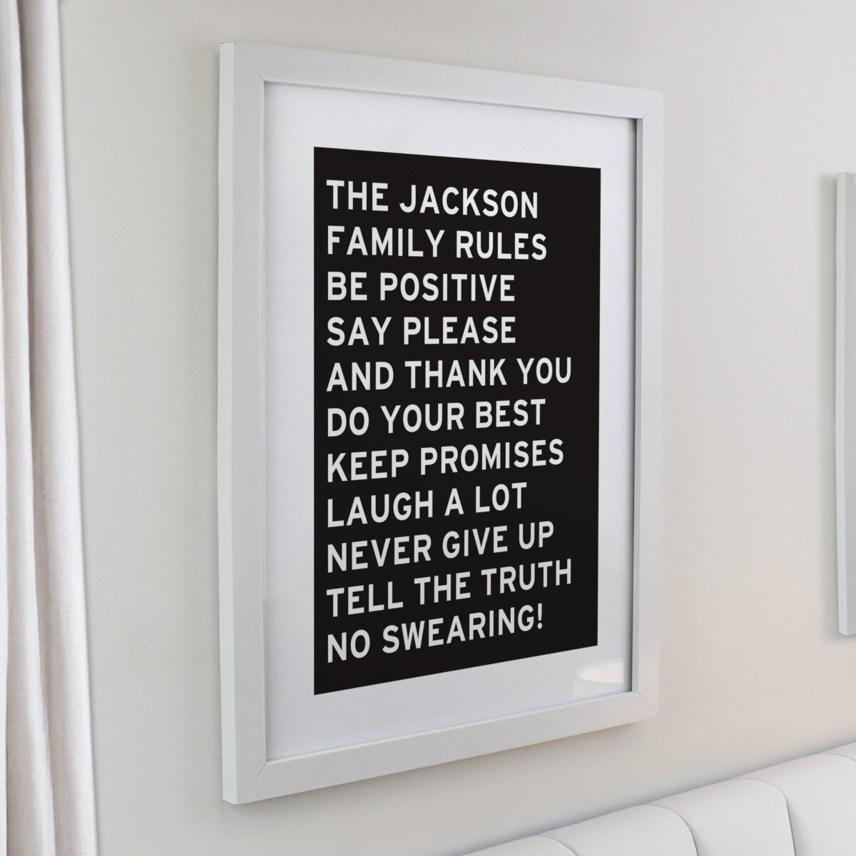 Personalised typography framed prints