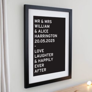 Personalised Typography Framed Prints: 5 - Framed Prints By Gift Moments