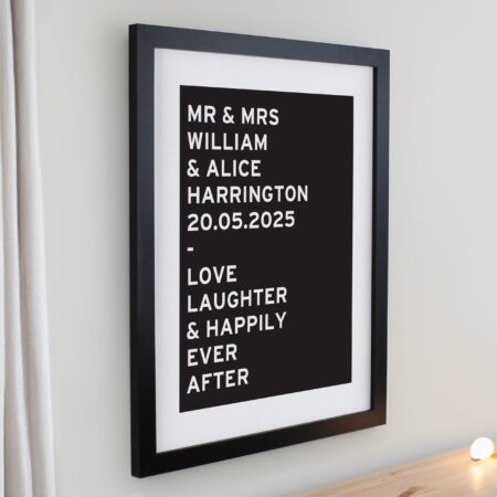 Personalised typography framed prints