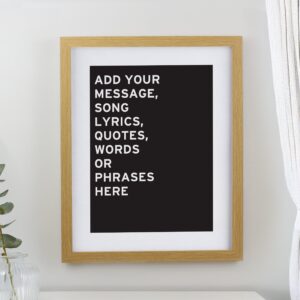 Personalised Typography Framed Prints: 1 - Oak - Framed Prints By Gift Moments