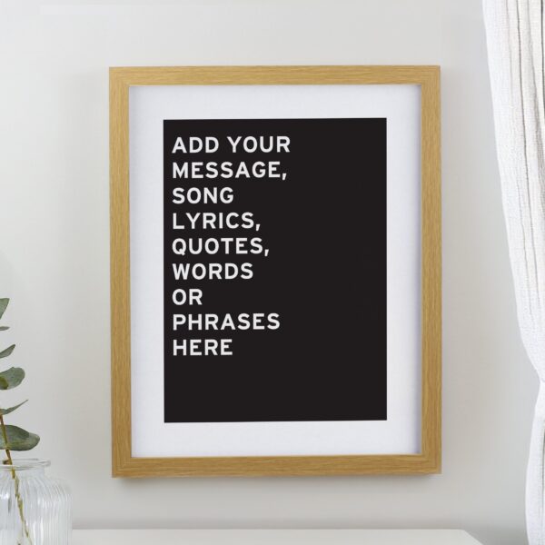 Personalised Typography Framed Prints: 1 - Oak - Framed Prints By Gift Moments