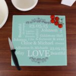 Personalised Typography Glass Chopping Board/Worktop Saver: 1 - Chopping Boards By Gift Moments