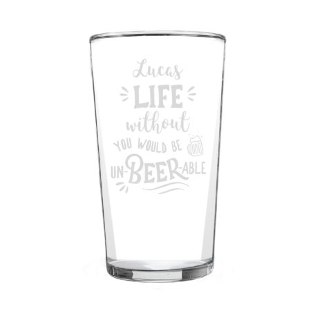 Personalised Un-beer-able Pint Glass: 5 - Beer Glasses By Gift Moments