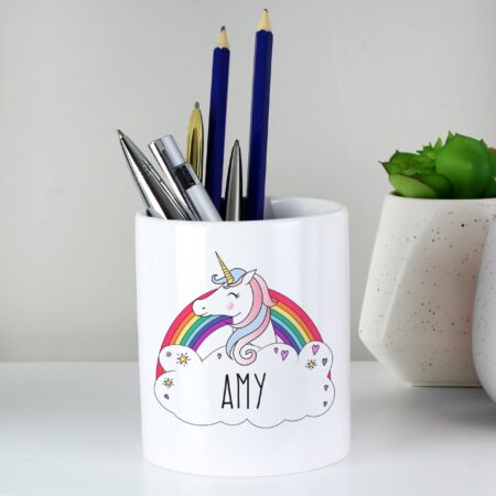 Personalised unicorn ceramic storage pot
