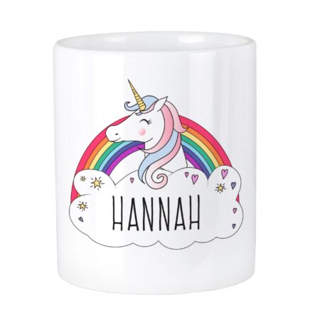 Personalised unicorn ceramic storage pot