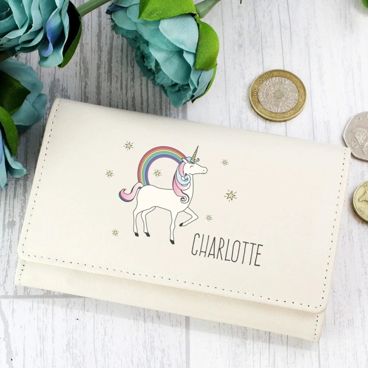 Personalised Unicorn Cream Purse: 2 - Bags & Purses By Gift Moments