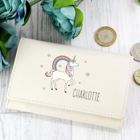 Personalised Unicorn Cream Purse: 2 - Bags & Purses By Gift Moments
