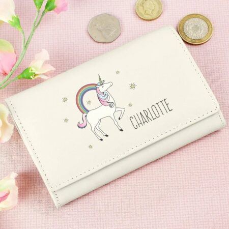 Personalised Unicorn Cream Purse: 1 - Bags & Purses By Gift Moments