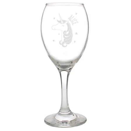 Personalised Unicorn Engraved Wine Glass: 2 - Wine Glasses By Gift Moments