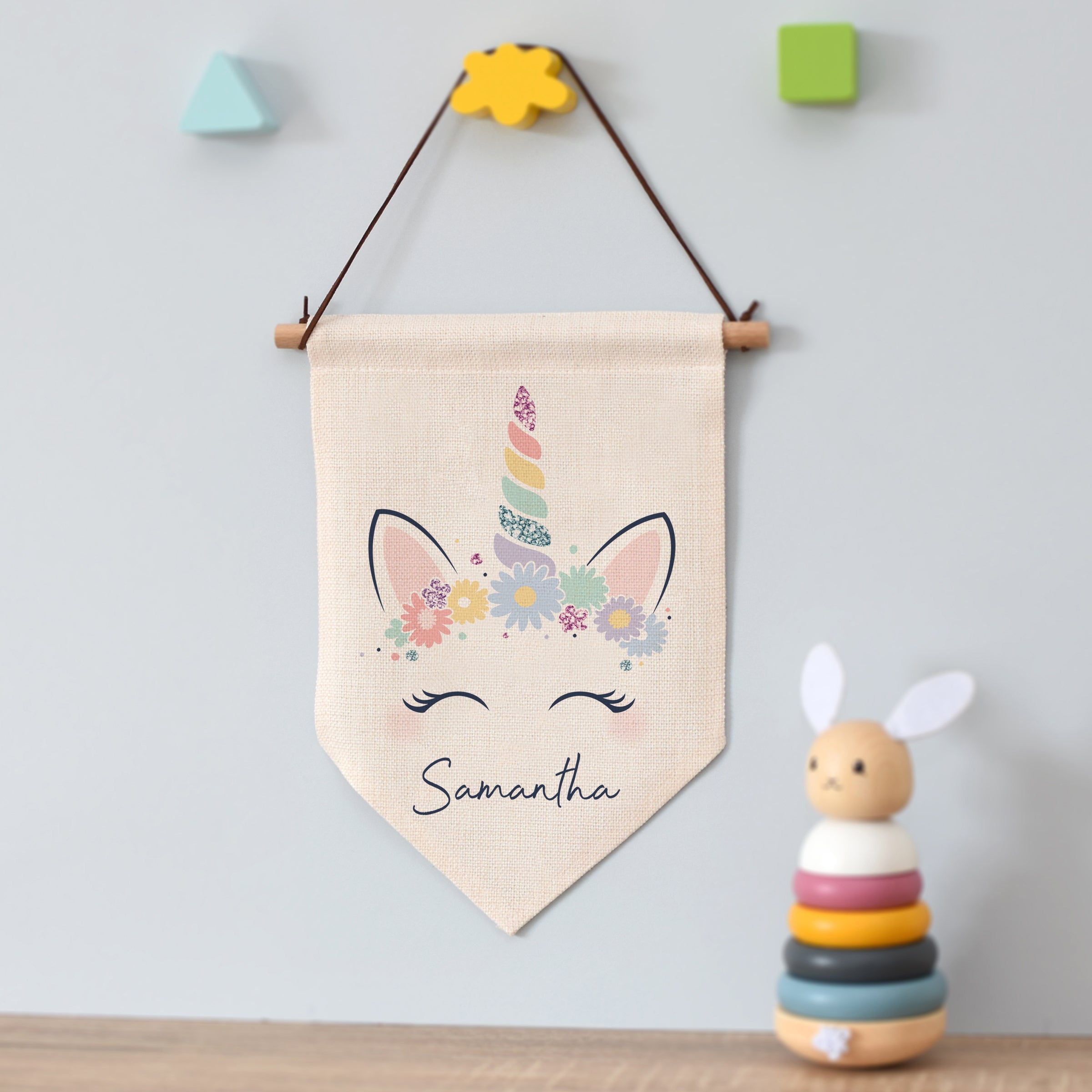 Personalised Unicorn Hanging Banner: 1 - Banners By Gift Moments