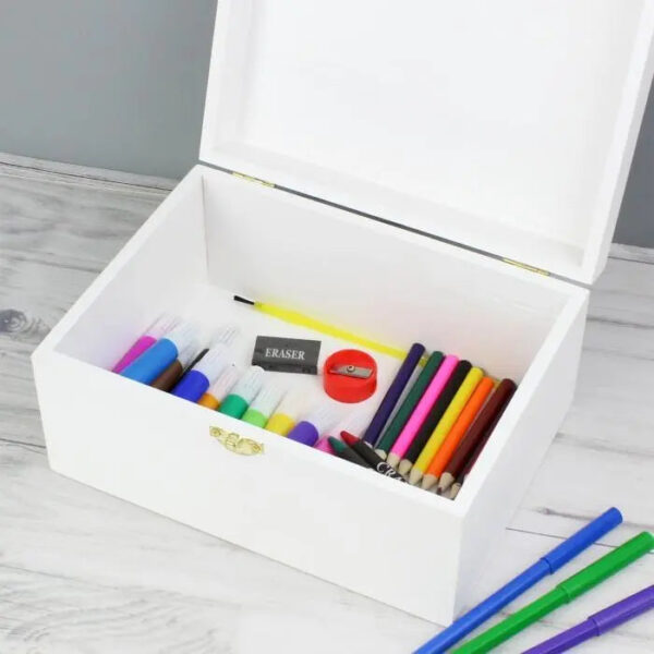 Personalised Unicorn White Wooden Keepsake Box: 2 - Keepsake Boxes By Gift Moments