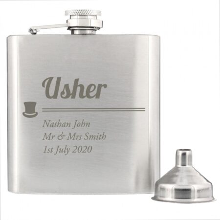 Personalised Usher Hip Flask: 3 - Hip Flasks By Gift Moments