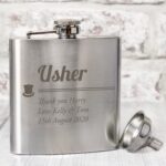 Personalised Usher Hip Flask: 1 - Hip Flasks By Gift Moments