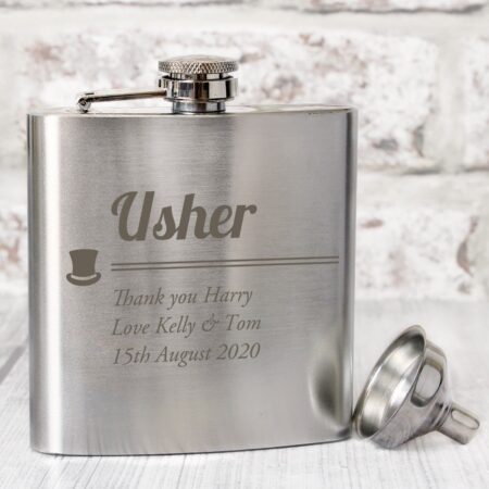 Personalised Usher Hip Flask: 1 - Hip Flasks By Gift Moments