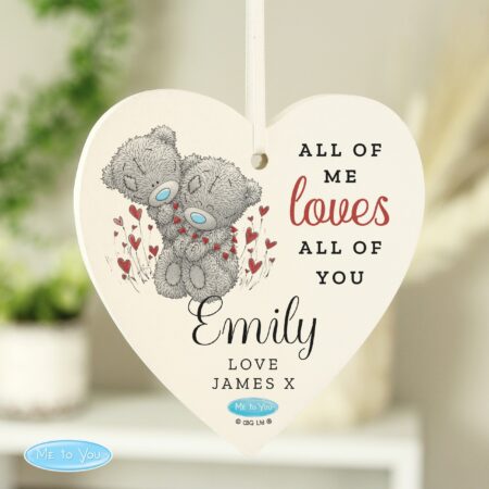 Personalised Me to You Valentine Wooden Heart Decoration: 1 - Decorations