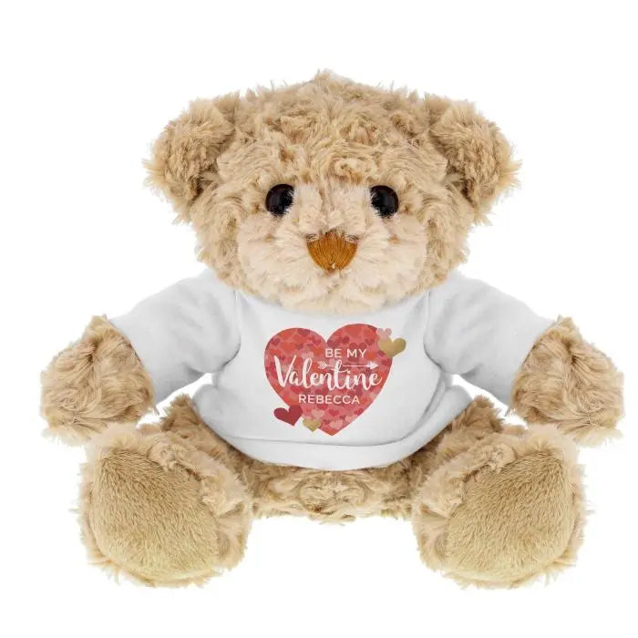 Personalised valentines day confetti hearts teddy bear