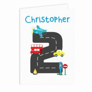 Personalised Vehicles Birthday Card: 3 - Greeting Cards By Gift Moments