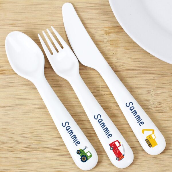 Personalised Vehicles Plastic Cutlery: 2 - Cutlery Sets By Gift Moments