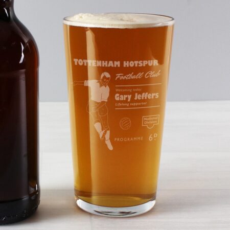 Personalised Vintage Football Supporter’s Pint Glass: 1 - Beer Glasses By Gift Moments
