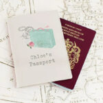 Personalised Vintage Pastel Travel Cream Passport Holder: 1 - Passport Holders By Gift Moments