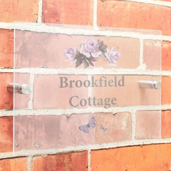 Personalised Vintage Rose Acrylic House Sign: 2 - House Signs By Gift Moments