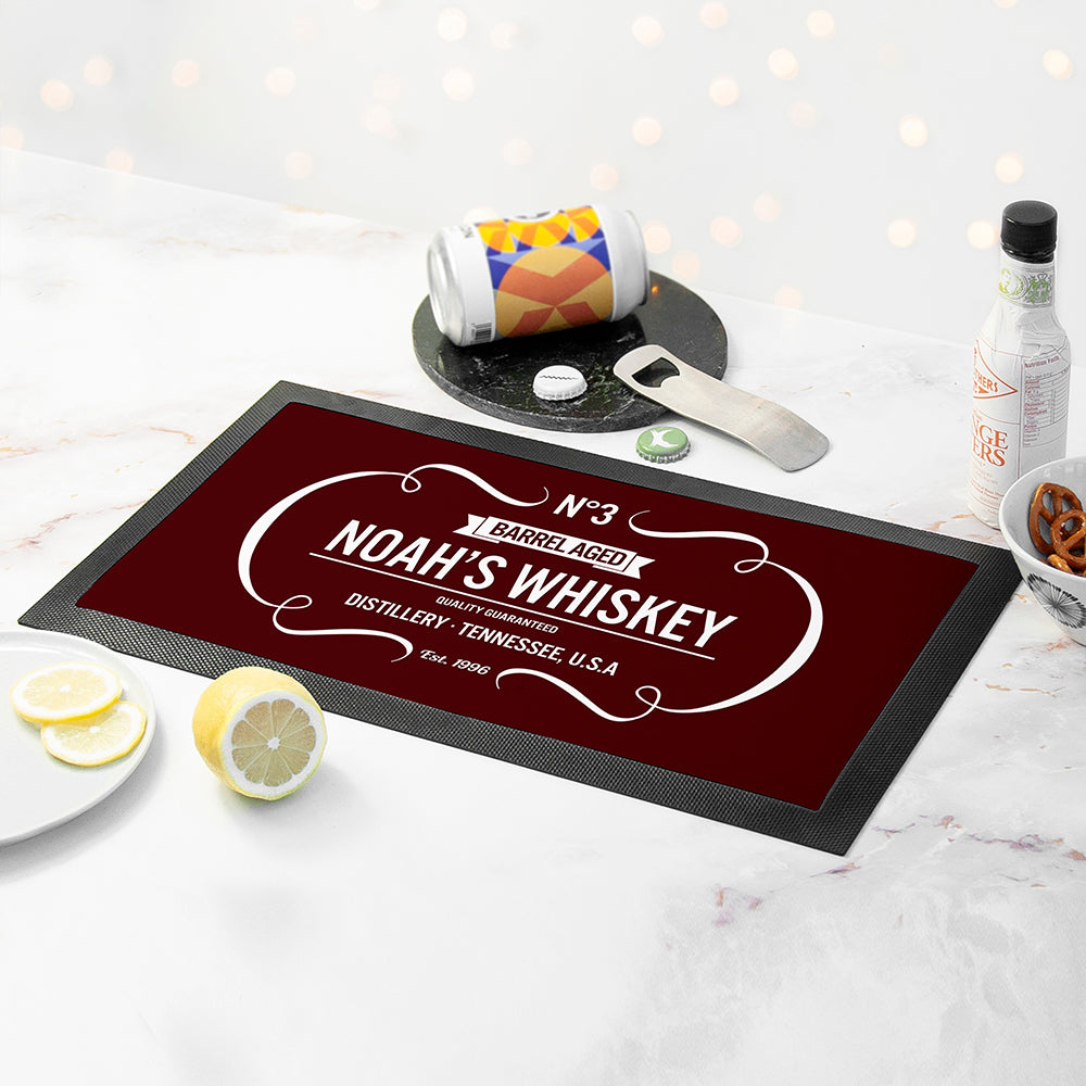 Personalised Vintage Whiskey Bar Mats: 10 - Barware By Gift Moments