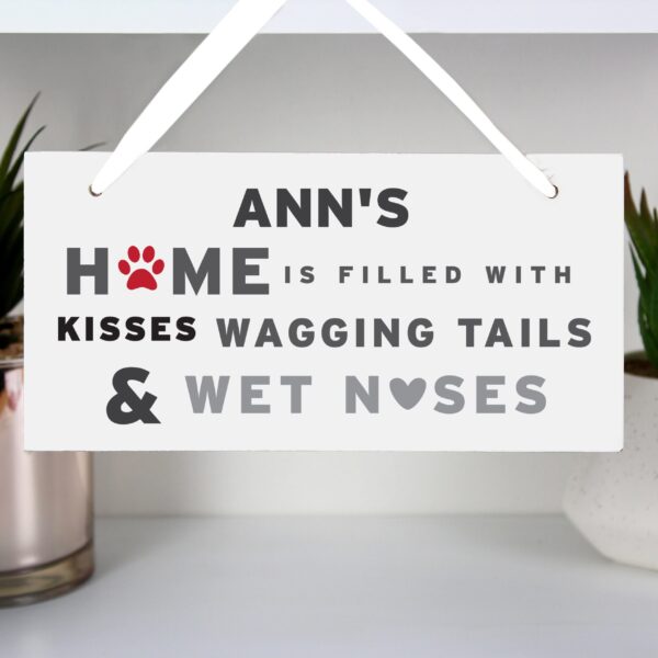 Personalised ’Wagging Tails’ Dog Wooden Sign: 1 - Signs & Plaques By Gift Moments