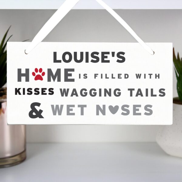 Personalised ’Wagging Tails’ Dog Wooden Sign: 2 - Signs & Plaques By Gift Moments