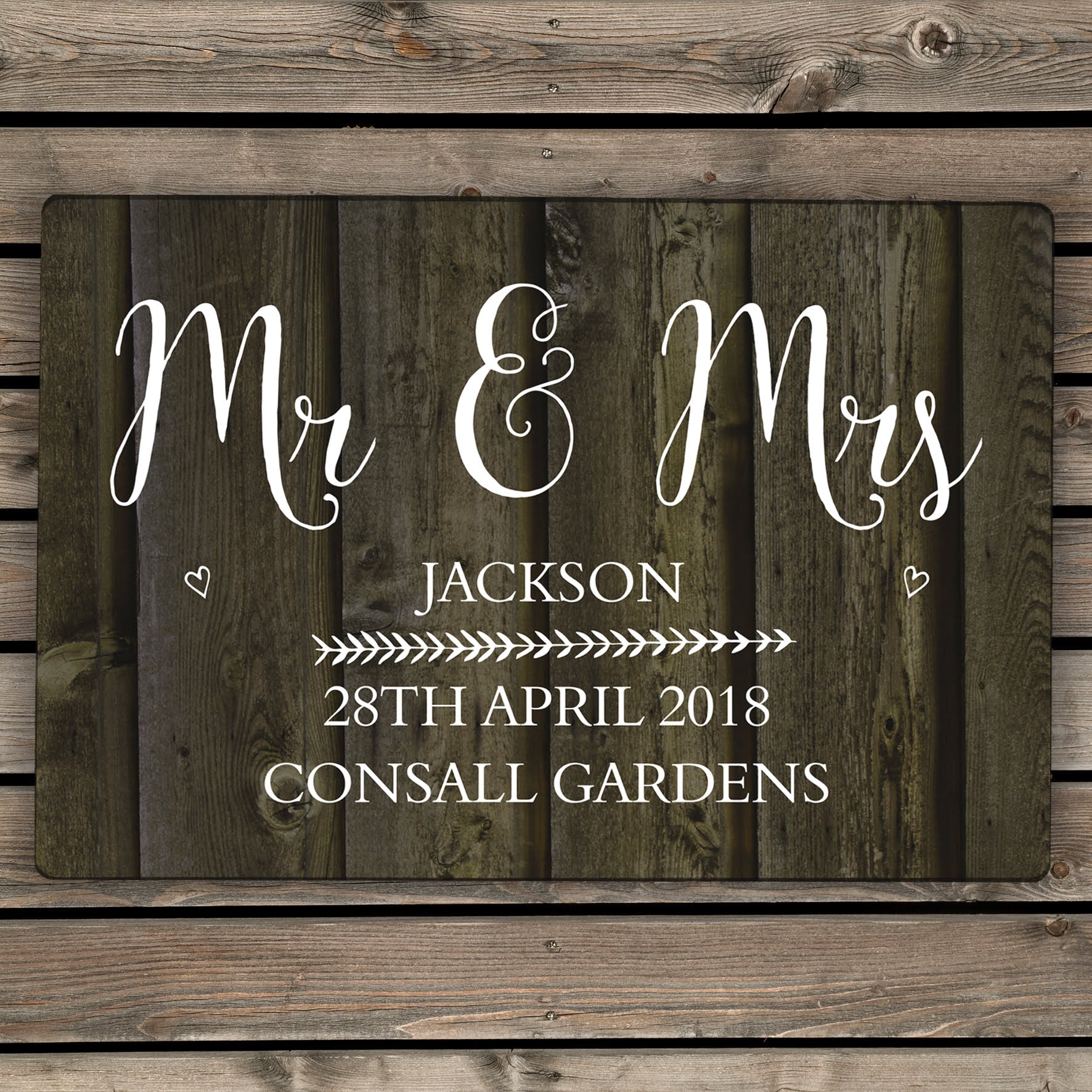 Personalised Walnut Wood Grain Metal Sign: 1 - Signs & Plaques By Gift Moments
