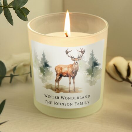 Personalised Watercolour Stag Candle Jar: 4 - Candles By Gift Moments