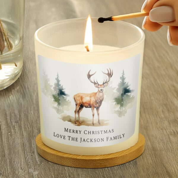 Personalised Watercolour Stag Candle Jar: 2 - Candles By Gift Moments