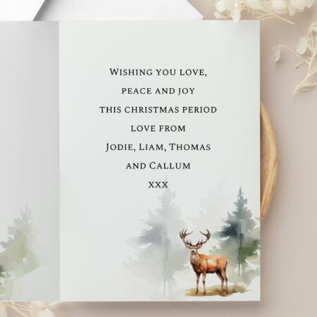 Personalised Watercolour Stag Greetings Card: 2 - Greeting Cards By Gift Moments