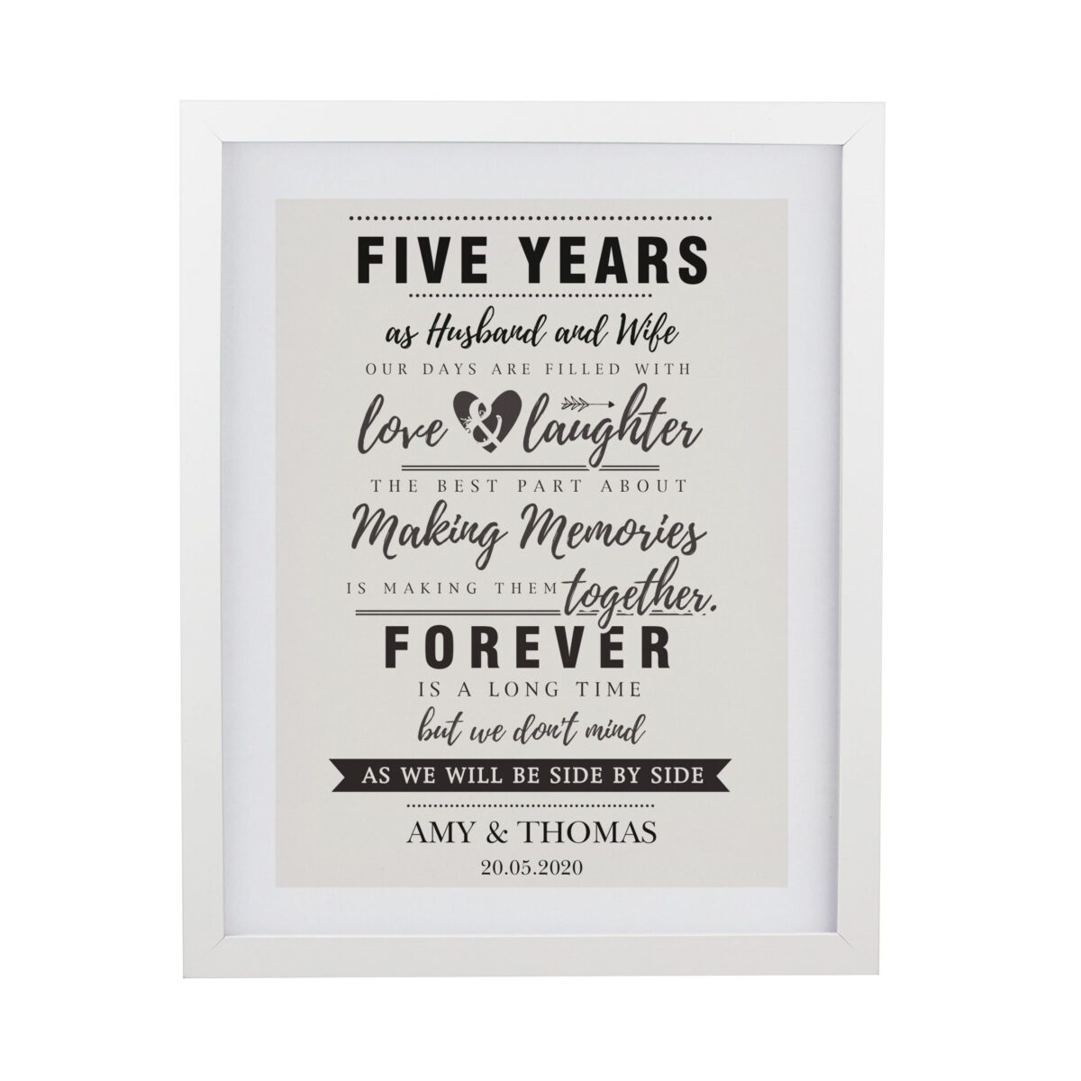Personalised wedding anniversary framed prints