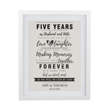 Personalised wedding anniversary framed prints
