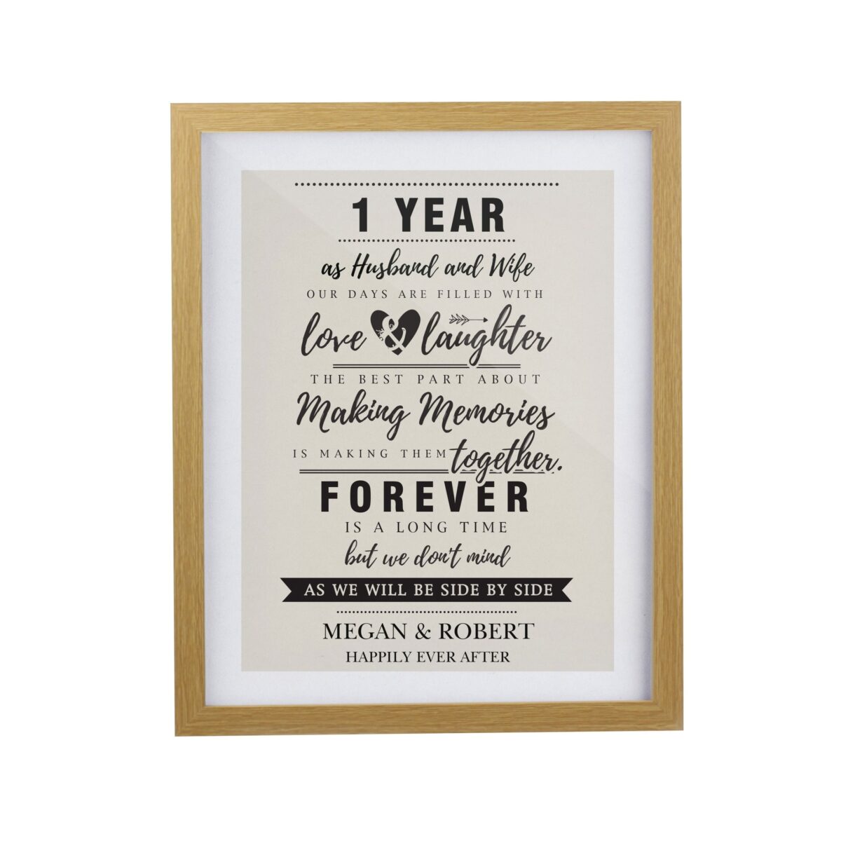 Personalised wedding anniversary framed prints