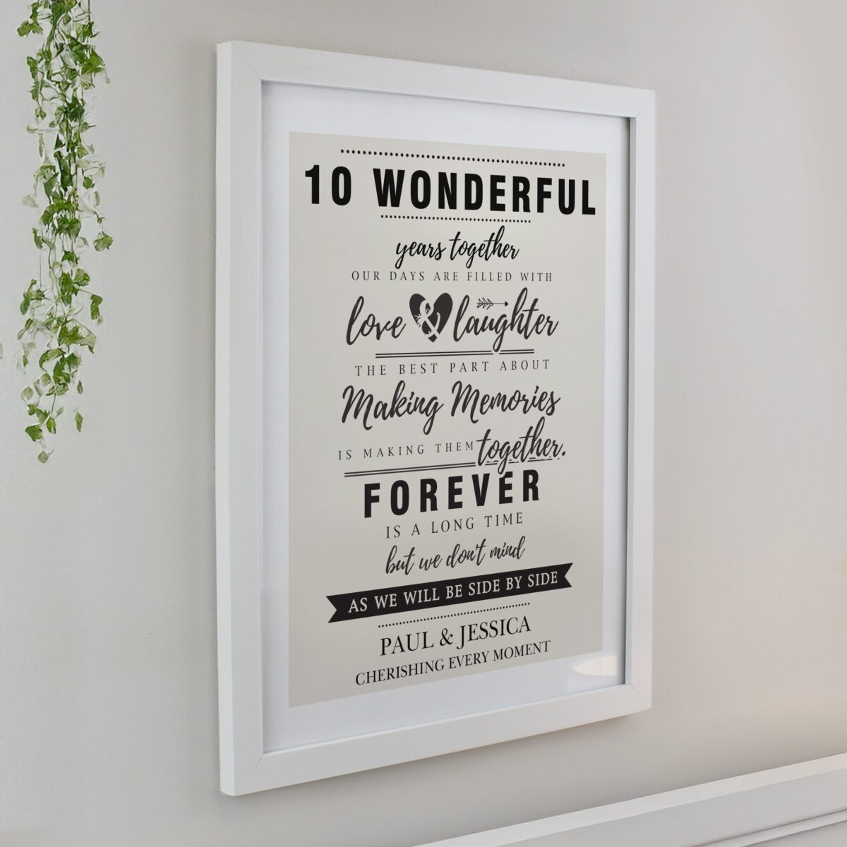 Personalised wedding anniversary framed prints
