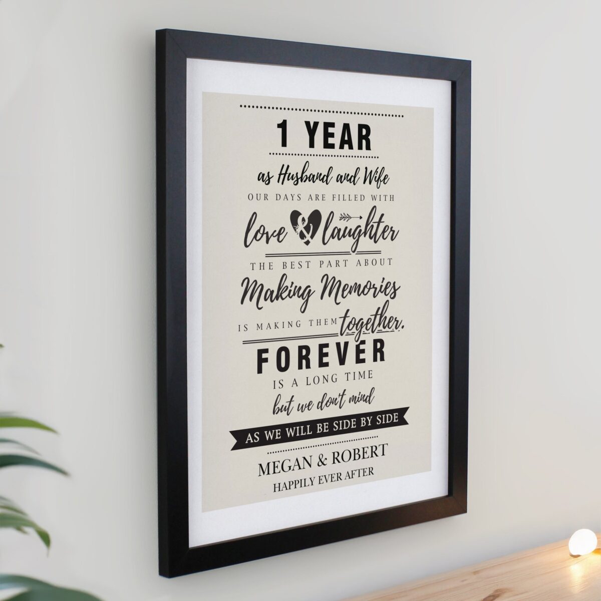 Personalised wedding anniversary framed prints