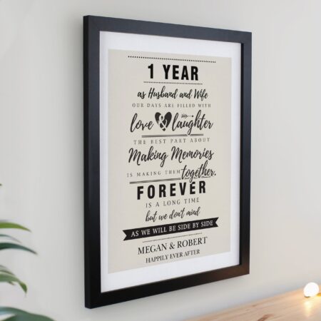 Personalised wedding anniversary framed prints