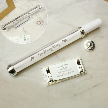 Personalised Wedding Day Silver Plated Certificate Holder: 2 - Certificate Holders By Gift Moments