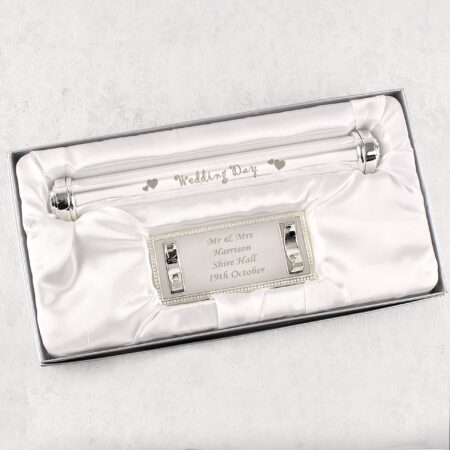 Personalised Wedding Day Silver Plated Certificate Holder: 3 - Certificate Holders By Gift Moments