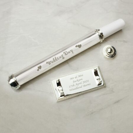 Personalised Wedding Day Silver Plated Certificate Holder: 4 - Certificate Holders By Gift Moments